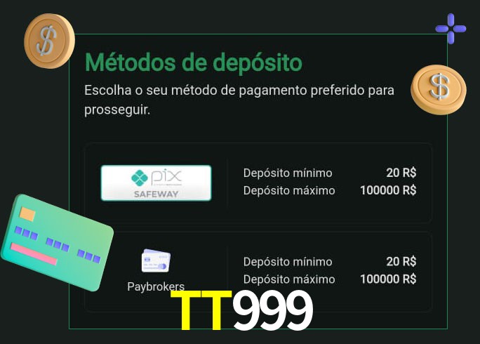 O cassino TT999 oferece uma grande variedade de métodos de pagamento